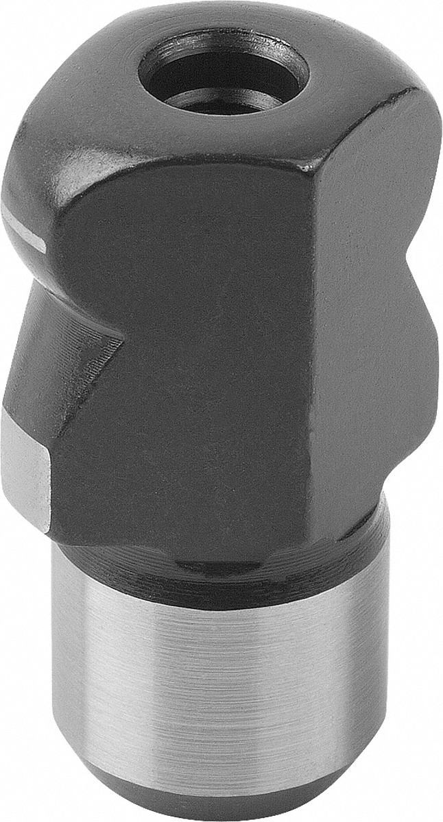 Flattened Ball-End Locating Pin: Flattened Ball End, Tool Steel, 12 mm Shank Outside Dia