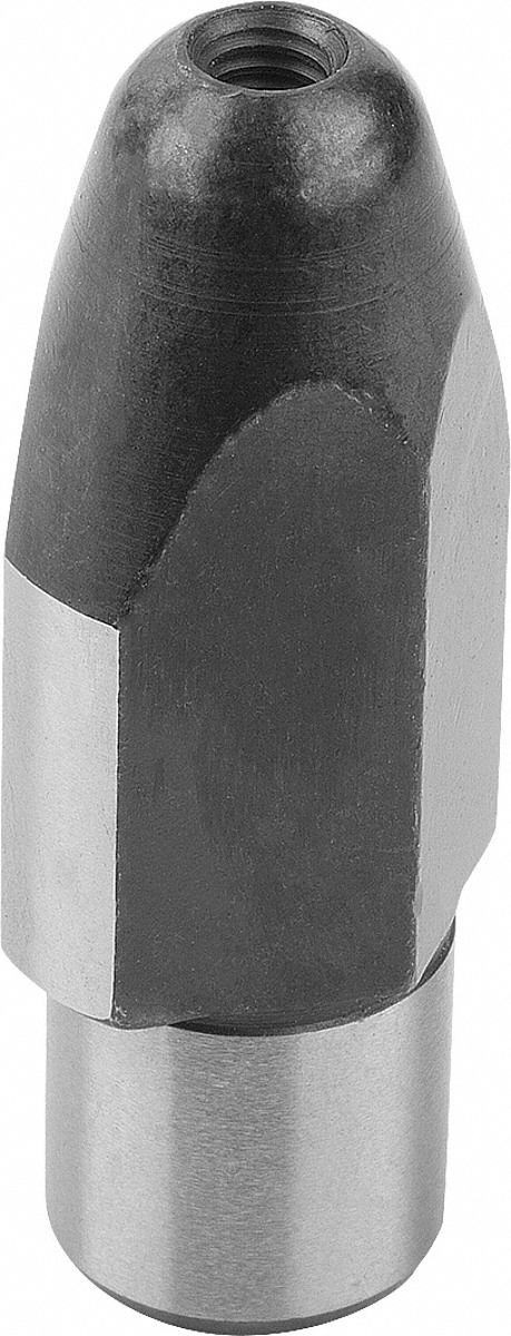 Flattened Tapered-Head Locating Pin: Flattened Tapered, Shouldered, Steel, 12 mm Shank Lg