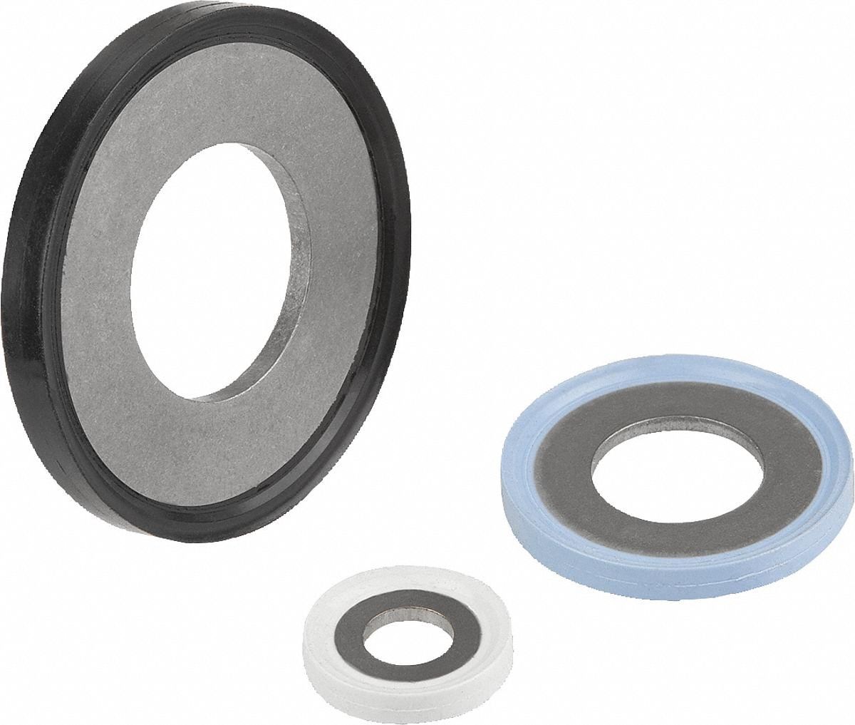 Bonded Sealing Washer: M4 Screw Sz, 316L, Stainless Steel, EPDM Seal, 4.1 mm Inside Dia, OD Bonded