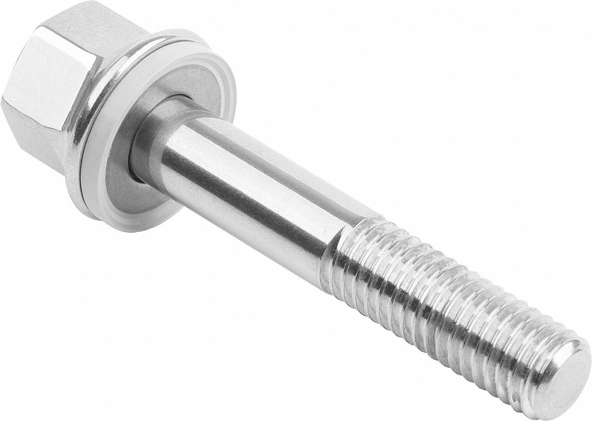 Hygienic USIT Hex Head Bolt w/Washer: Stainless Steel, Partially Threaded, M8, 22 mm Min Thread Lg