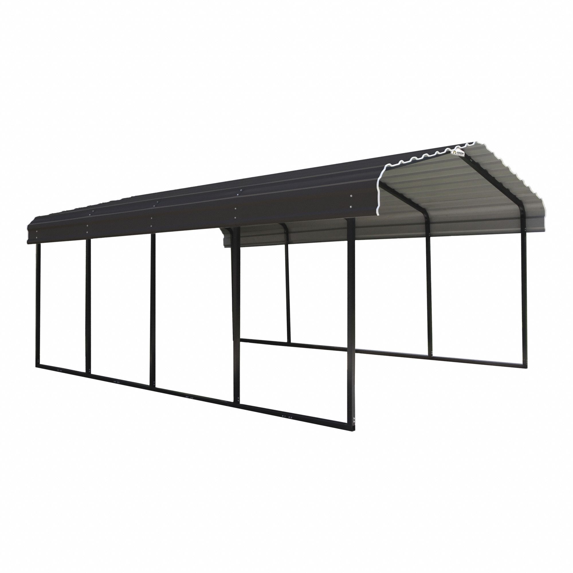 Carport: 20 ft Overall Lg, 12 ft Overall Wd, 7 ft Overall Ht, Powder Coated, Galvanized Steel