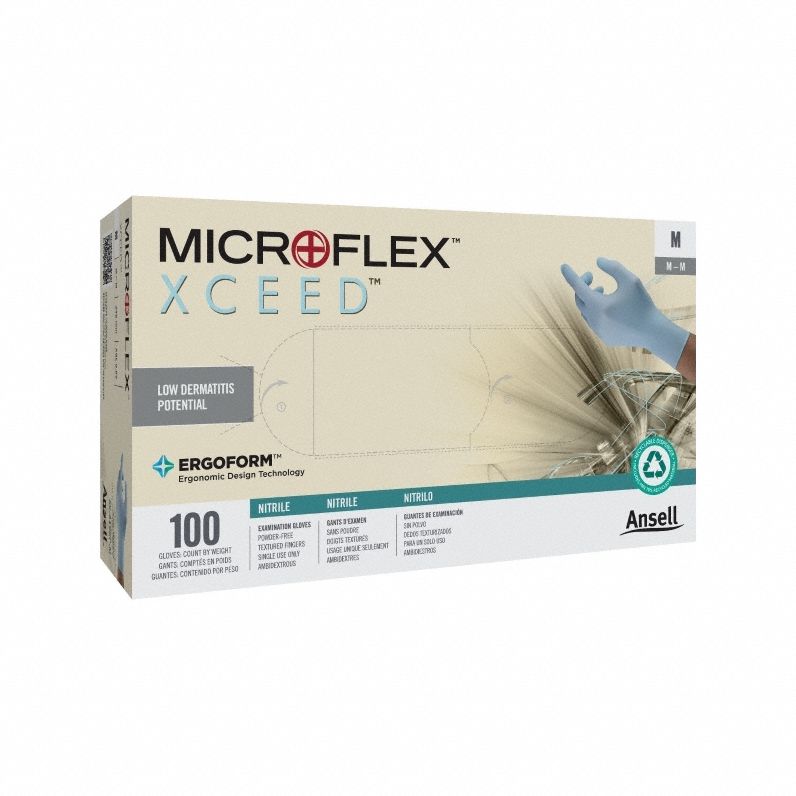 Glove Blue Beaded Medical Exam PK100