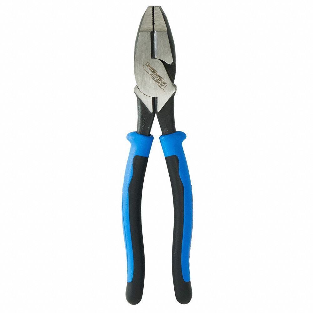 Linemans Plier: Flat, 9 1/2 in Overall Lg, 1 5/8 in Jaw Lg, 1 1/4 in Jaw Wd, 5/8 in Jaw Thick