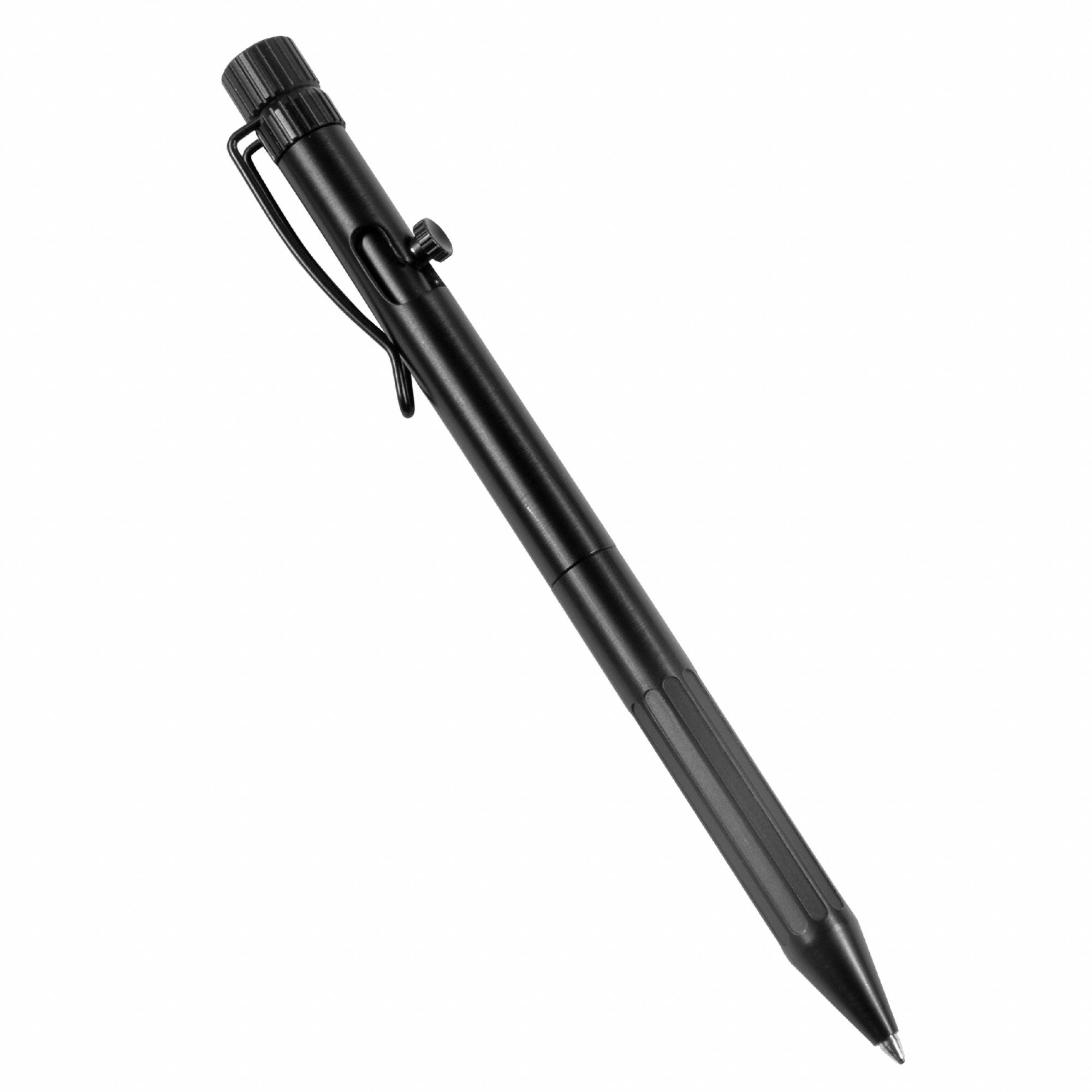 Pen: Black, 0.9 mm, Retractable, Medium, Black, Metal, Pressurized, Non-Toxic