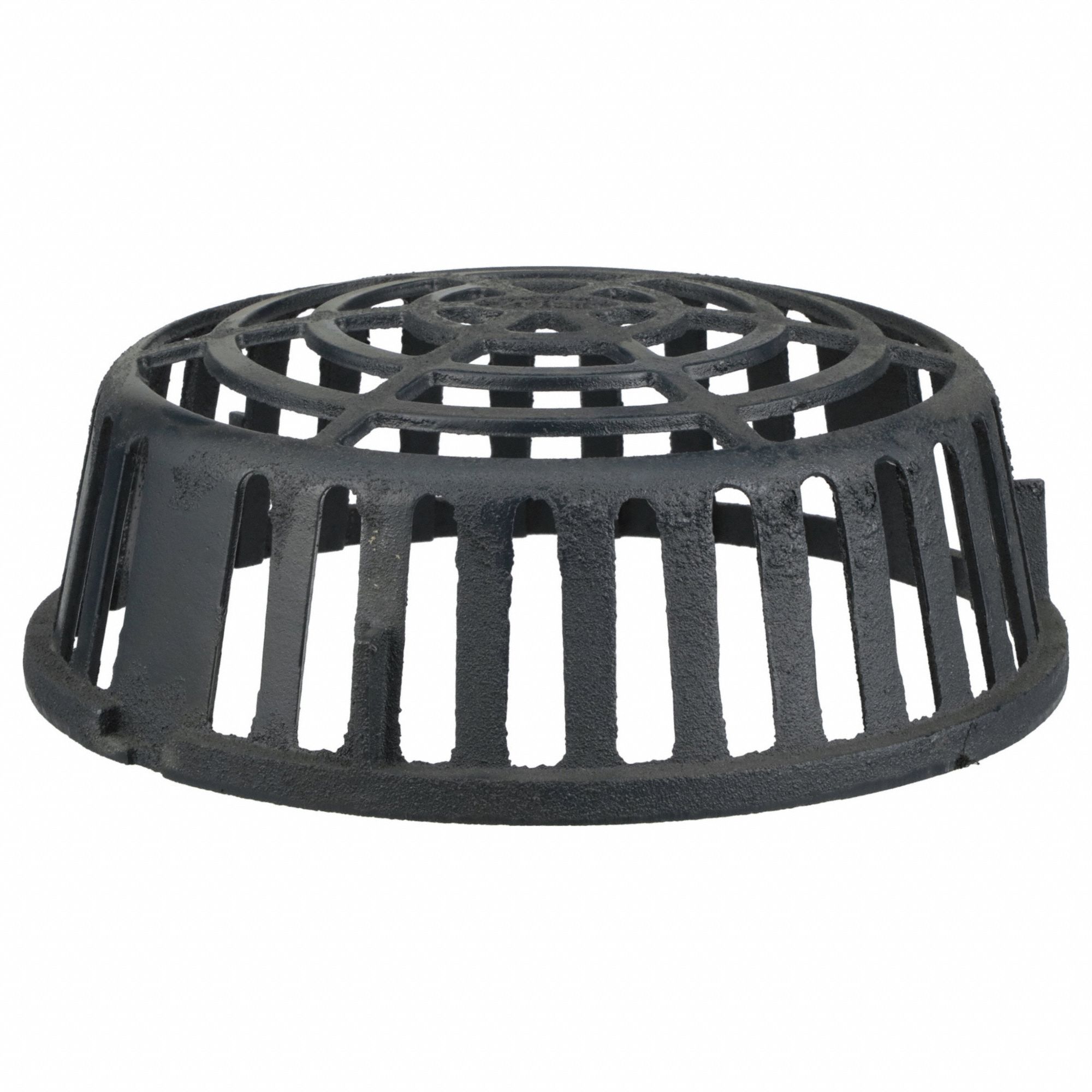 ZURN Dome Strainer: Dome Strainer, 12 1/2 in Overall Dia, 4 5/8 in Overall  Ht, Cast Iron, Cast Iron