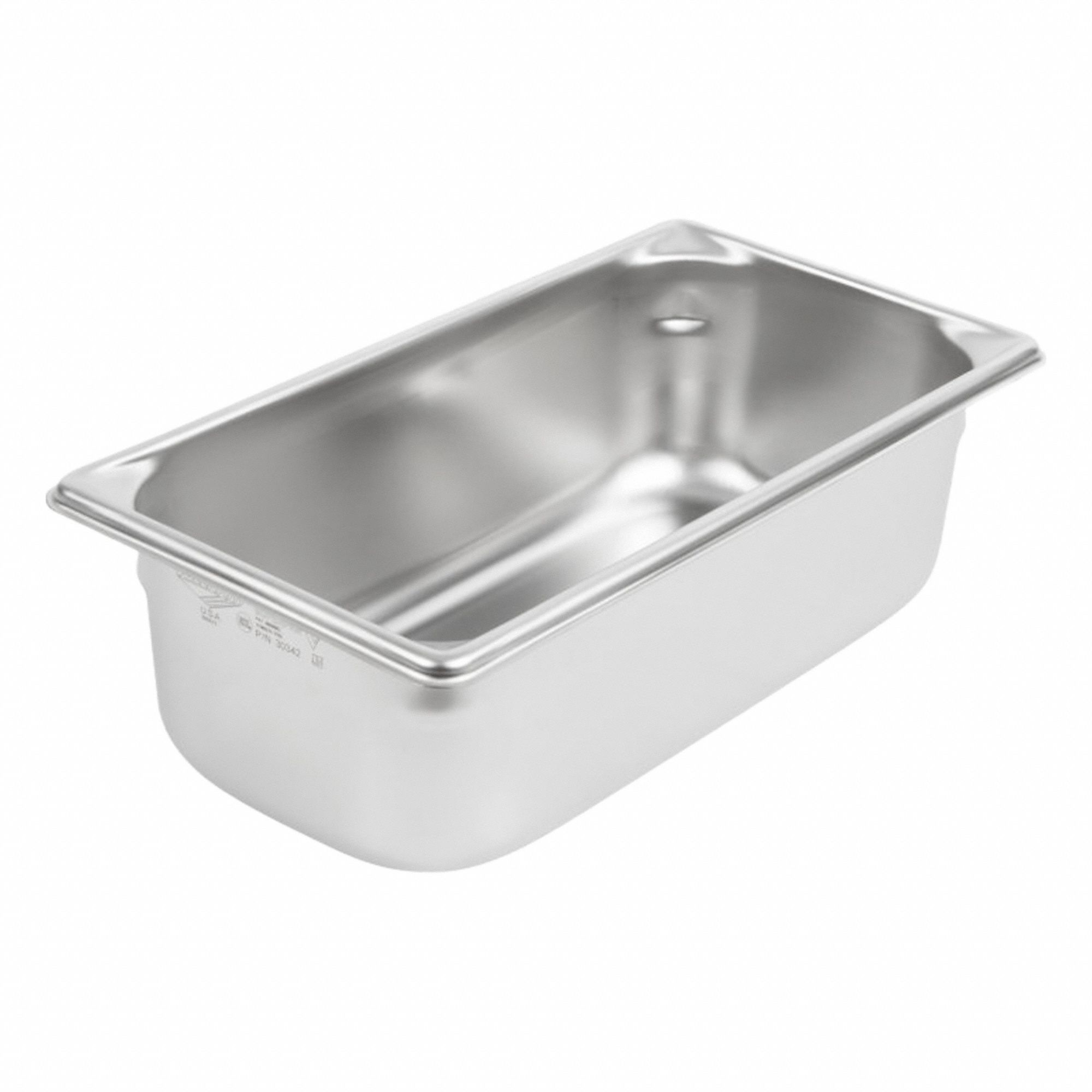 Steam Table Pan: Third Size, Rectangular, 22 ga Gauge, 4.1 qt Capacity, NSF Certified