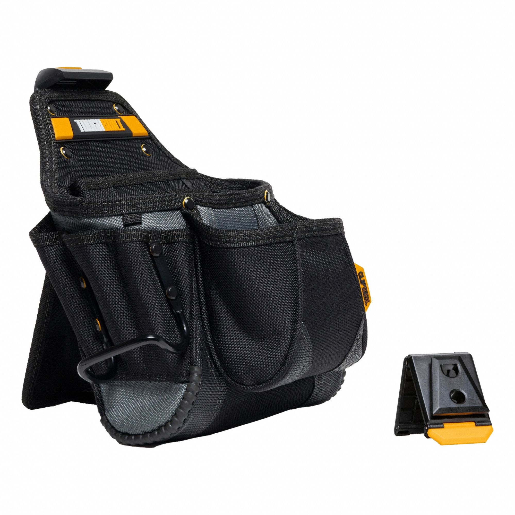 ToughBuilt Contractor Pouch: For 2 in Belt Wd - Max, 23 Pockets, Black/Gray