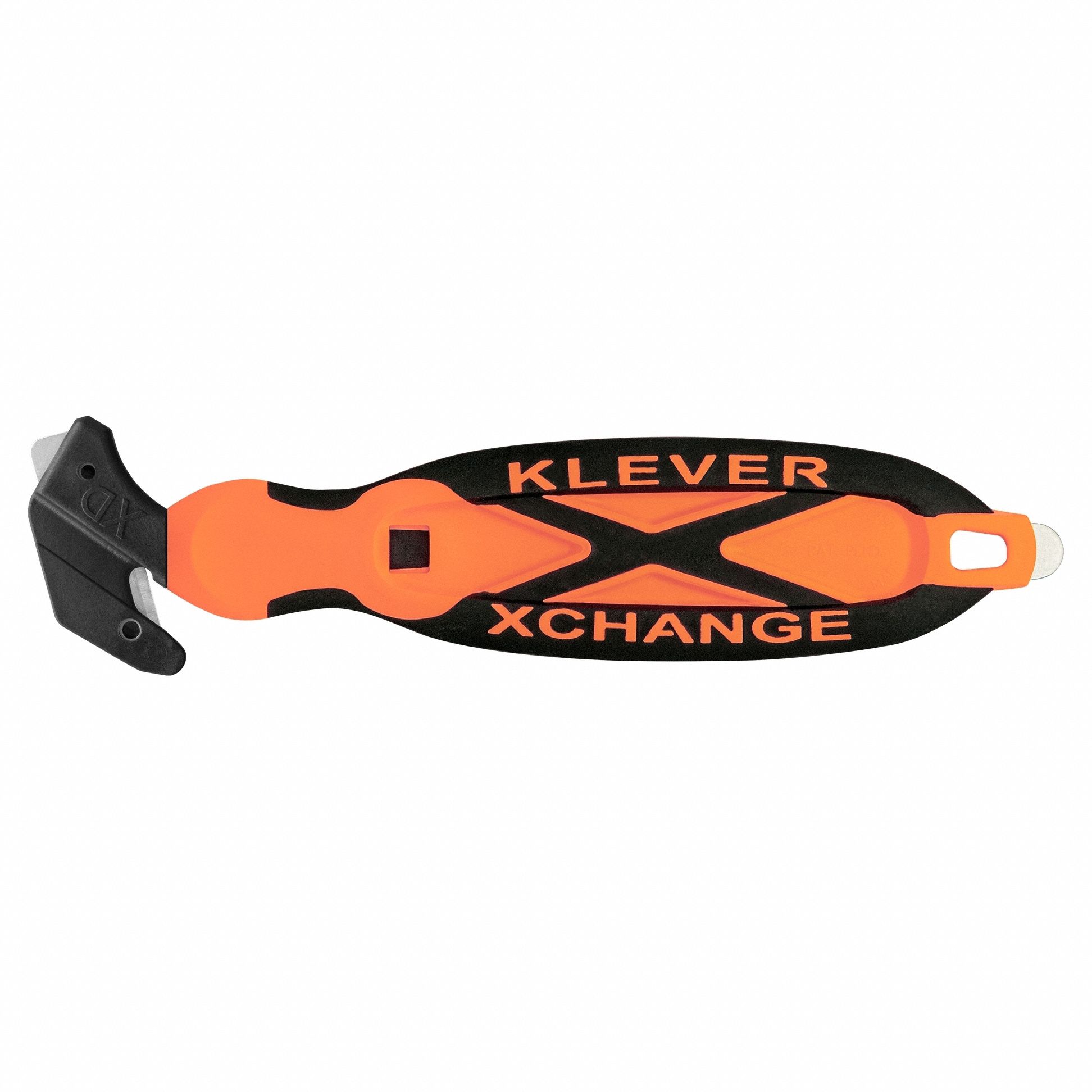 Hook Cutter: 7 in Overall Lg, Oval Handle, Rubberized, Carbon Steel, Black/Orange, Smooth