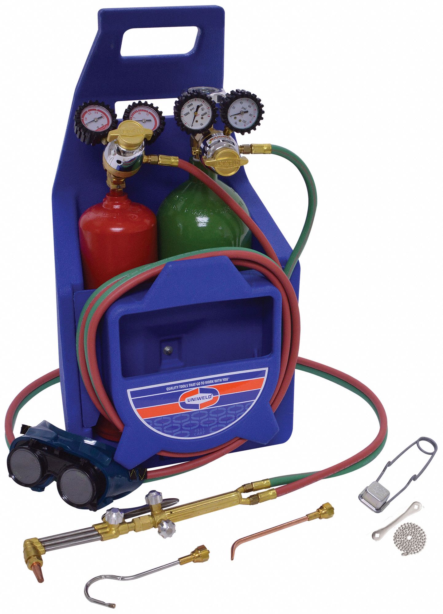 UNIWELD Welding and Cutting Kit: Acetylene, CGA 200 - 22UL96|KL22P-T ...