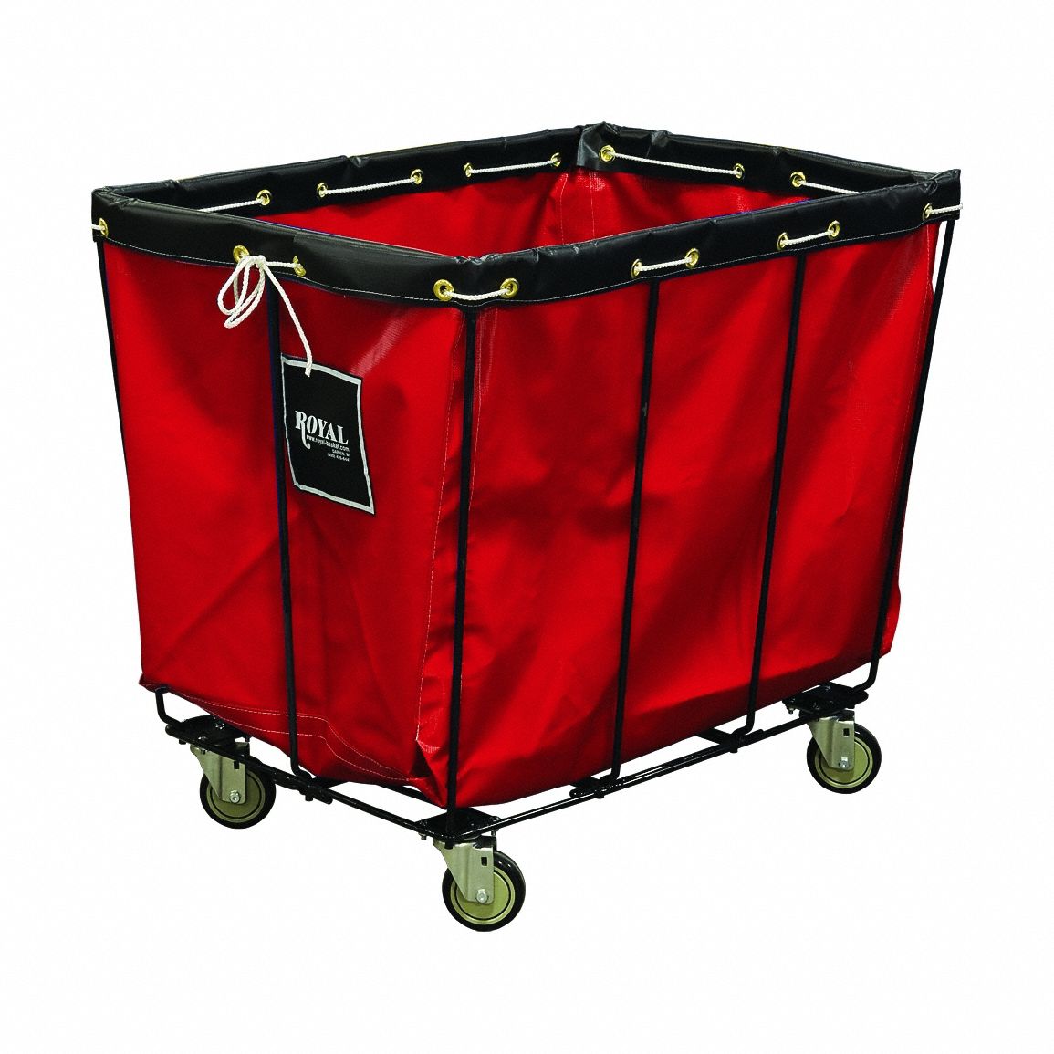 Basket Truck Wire Base: Vinyl Liner, Red, (4) Swivel, Corner, 34 in Overall Lg