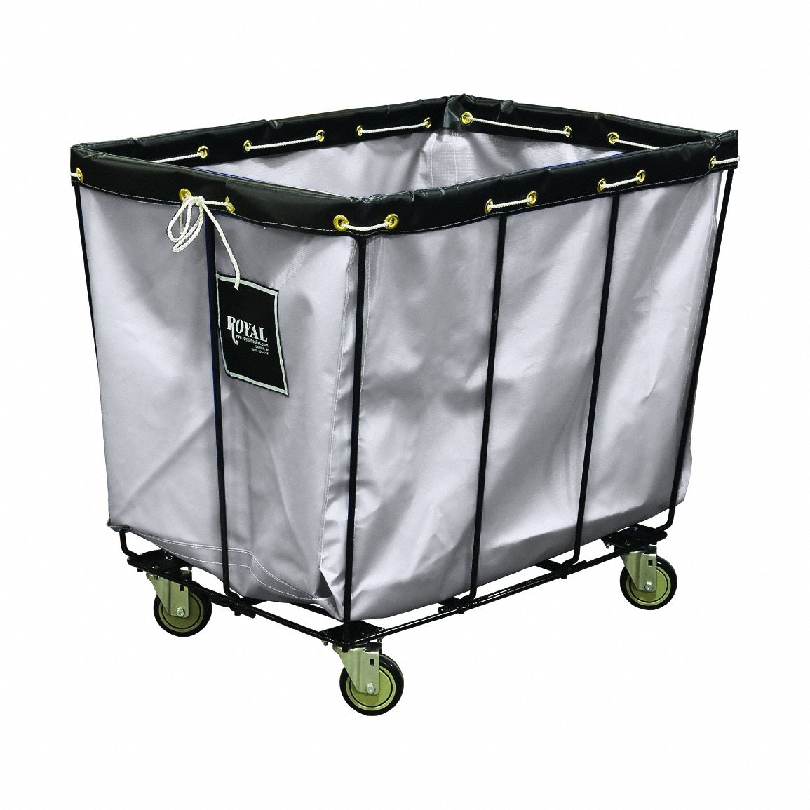 Basket Truck Wire Base: Vinyl Liner, White, (4) Swivel, Corner, 34 in Overall Lg