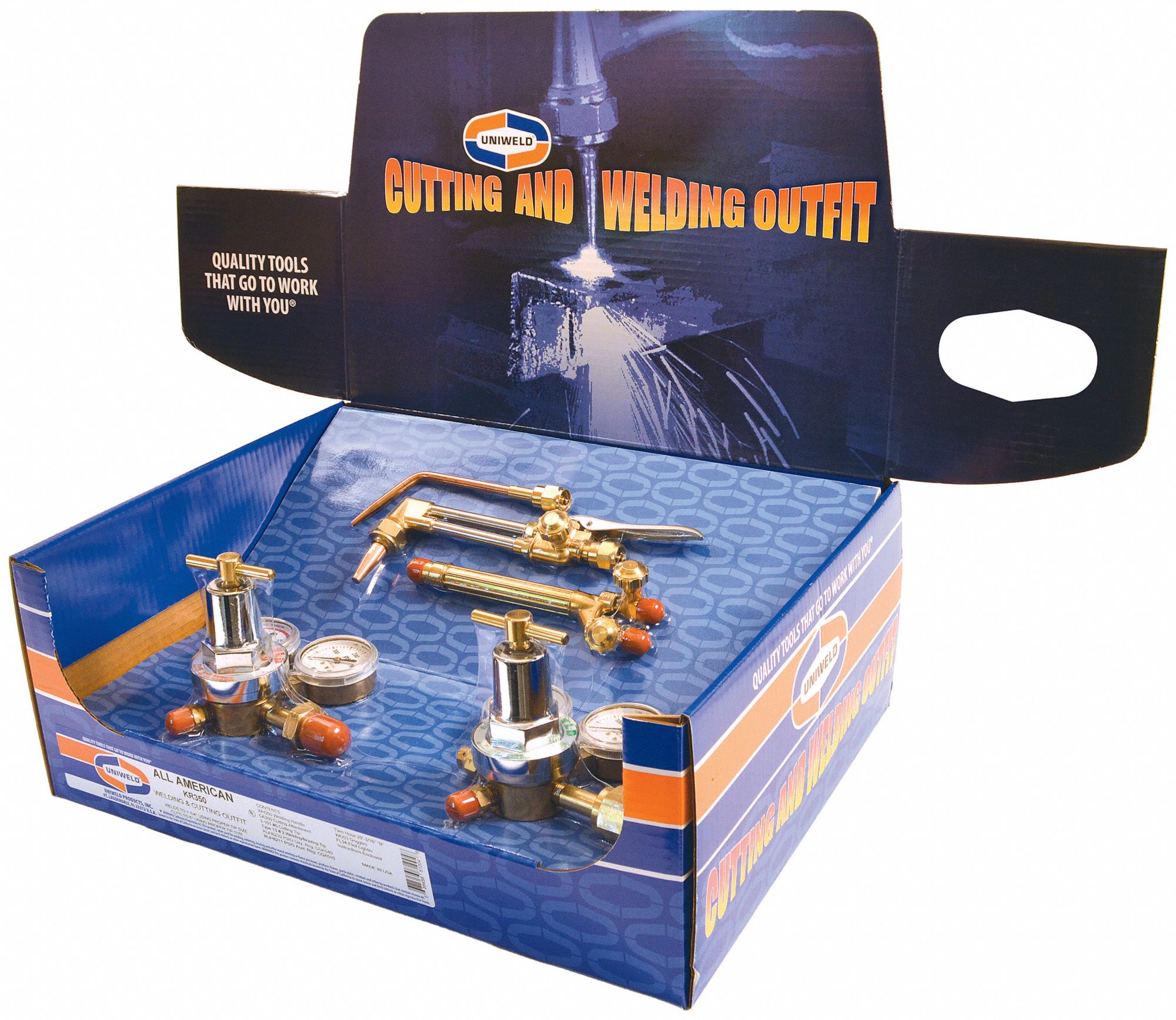 UNIWELD Gas Welding Outfit Acetylene, CGA 510 39DM25KR350 Grainger