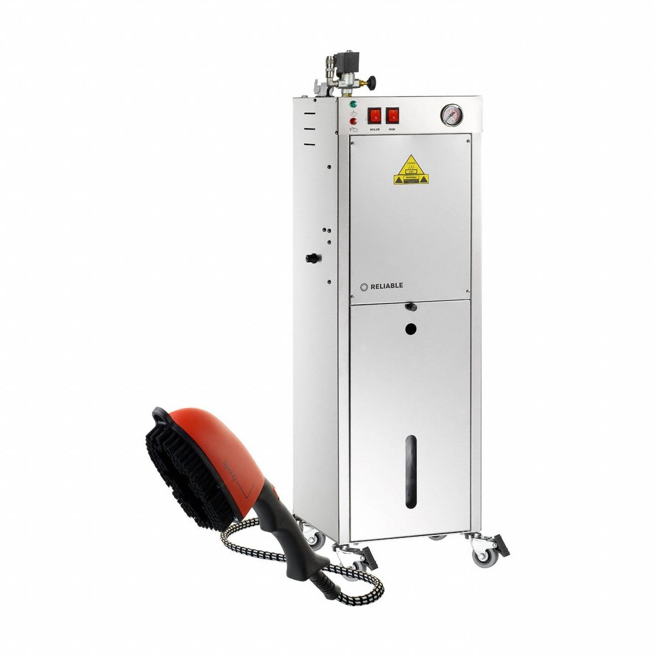 Pressurized Steam Cleaner With Wand: 39 in Overall Lg, No Auto Shutoff, 11 in Overall Dp