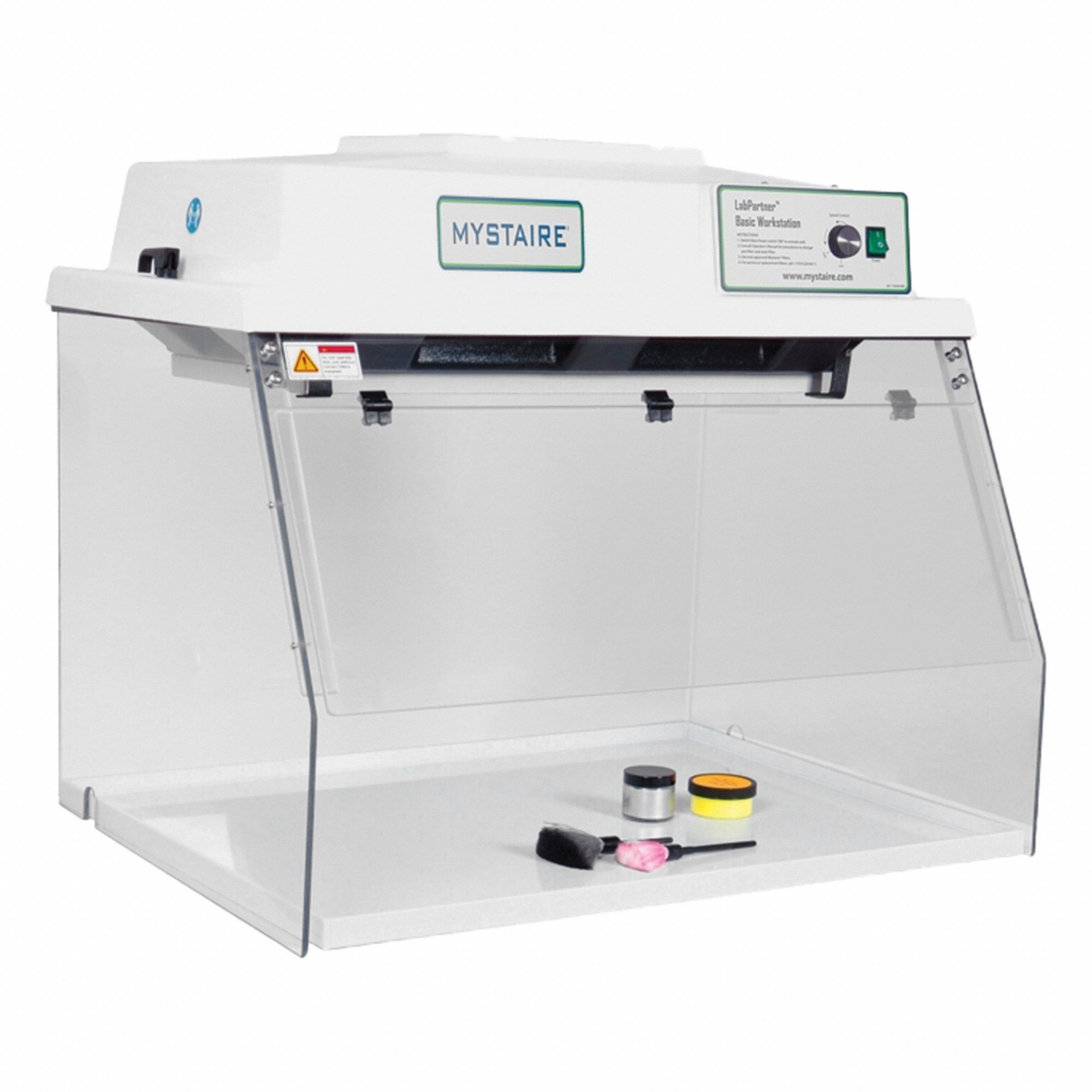 Ductless Workstation: 32 in Overall Wd, 29 1/2 in Overall Ht, 22 1/2 in Overall Dp, Clear