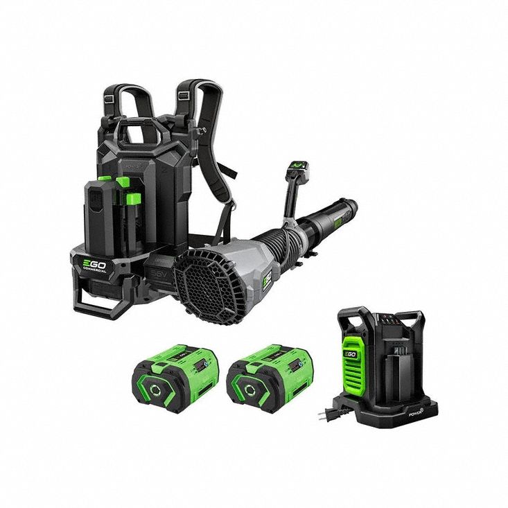 Backpack Blower: Cordless, 800 cfm Max Air Flow, 190 mph Max Air Speed, 65 dB or Less, 60 cc