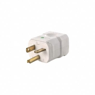 LEVITON Straight Blade Plug: Hospital Grade, 5-20P, 125V AC, 20 A, 2 Pole, 3 Blade, White (MPN 8356-V)
