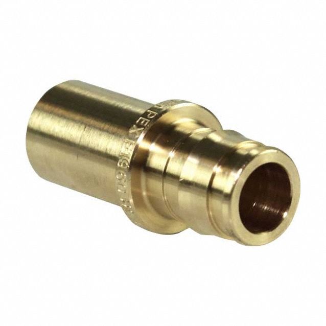 Barbed Fitting Adapter: 1/2 in ID x 3/4 in Pipe Size, Barbed x Cup, Brass/Copper, Expansion