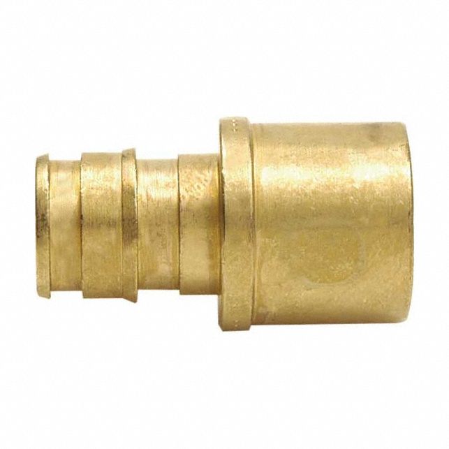 Barbed Fitting Adapter: 1/2 in ID x 3/4 in Pipe Size, Barbed x Cup, Brass/Copper, Expansion