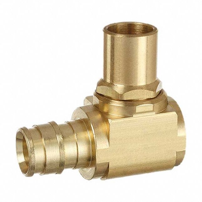 Barbed Fitting Elbow: 1/2 in Pipe x 1/2 in ID Size, BSPP x Barbed, Brass, Expansion