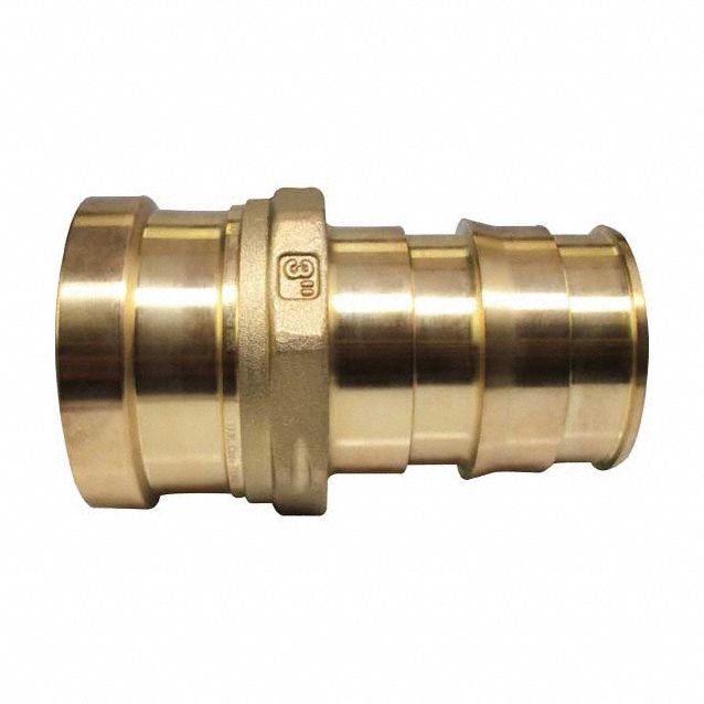 Barbed Fitting Adapter: 3 in ID x 3 in Pipe Size, Barbed x Press-fit, Brass/Copper, Expansion
