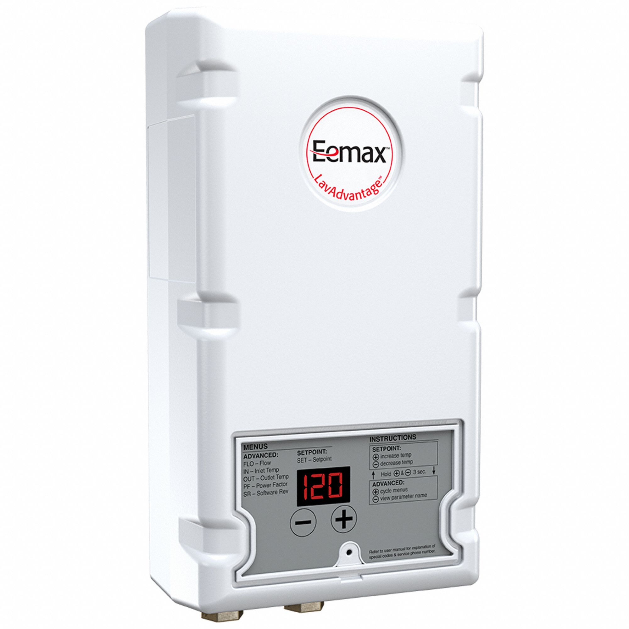 Electric Tankless Water Heater: 120 Volt, 3,000 W, 25 A, 1 Phase