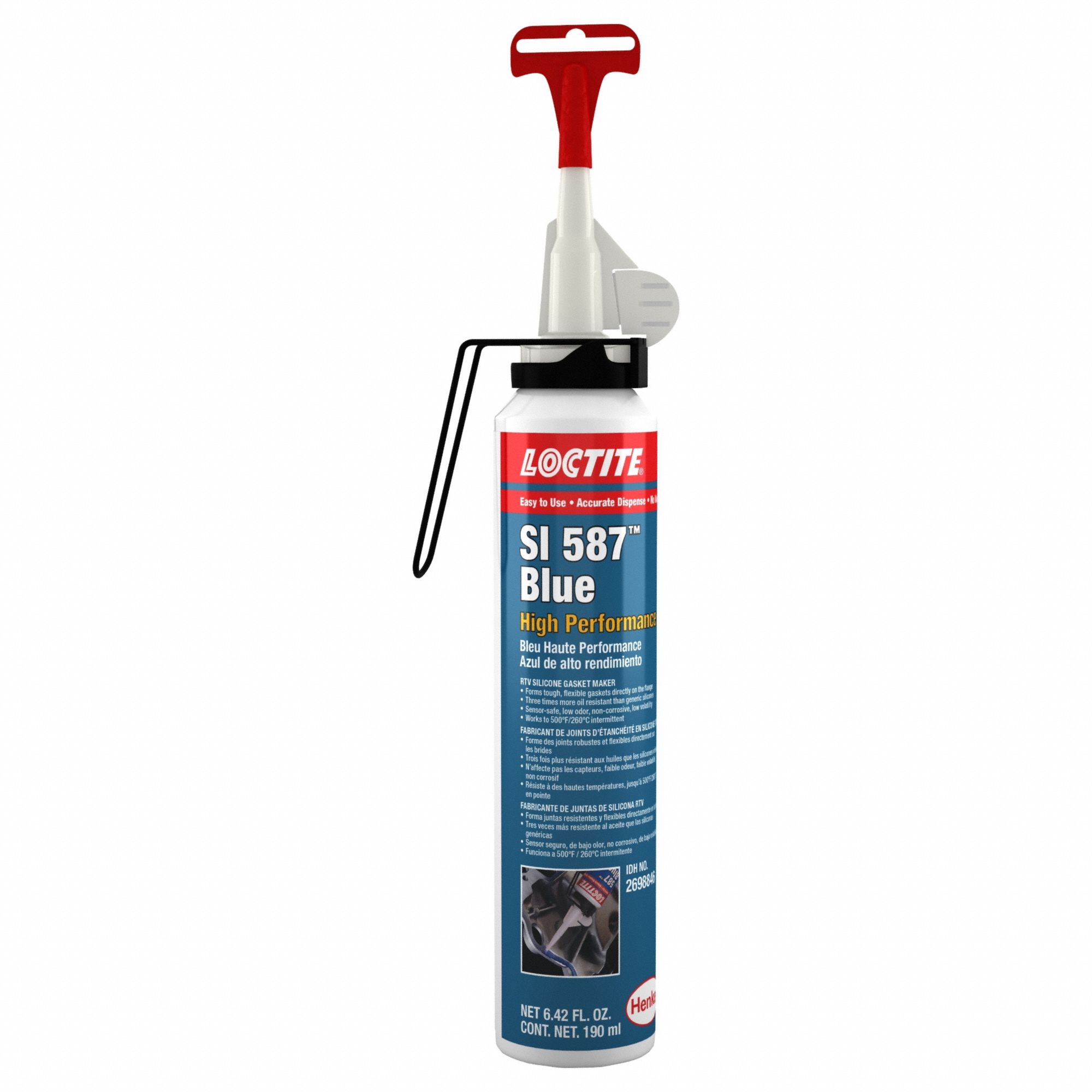 RTV Gasket Maker: SI 587, 6.42 fl oz, Aerosol Can, Blue, Oil Resistant