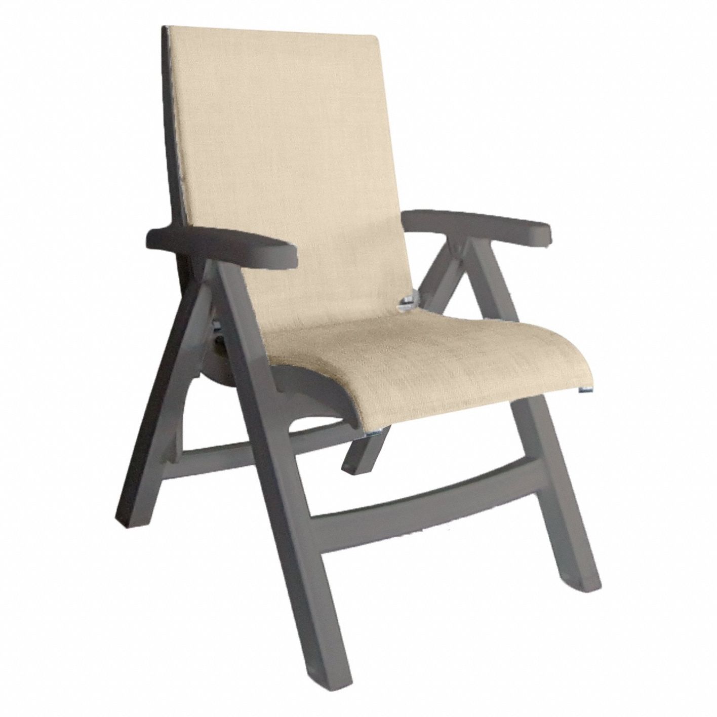 Folding Chair: Straw, French Taupe, Matte, 18 1/2 in Seat Ht, 25 in Seat Wd, Fabric