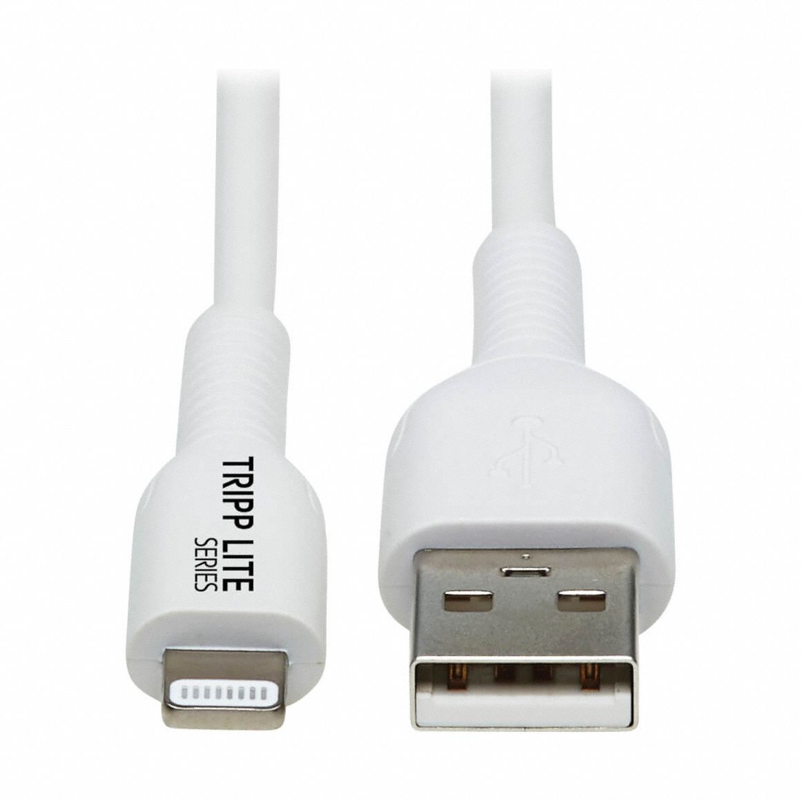 Usb Cable: Type A End 1, Lightning End 2, White, 6.6 ft Lg, 2.0 USB Specification