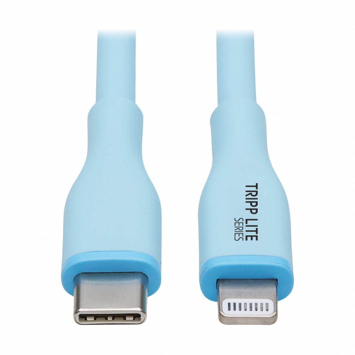 Usb Cable: Type C End 1, Lightning End 2, Light Blue, 6 ft Lg, USB Cable