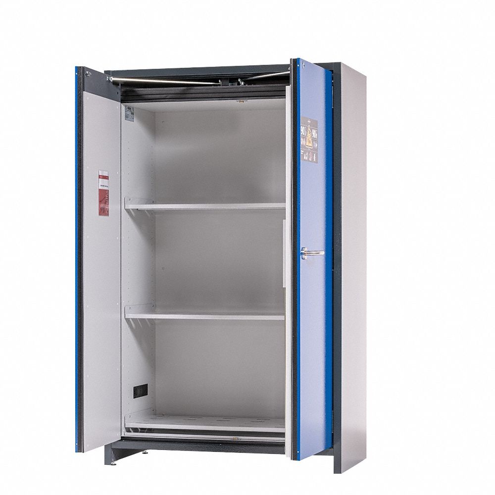 Standard Safety Cabinets: 24 3/16 in x 47 in x 77 in, Auto, 2 Doors, Lockable, 3 Shelves