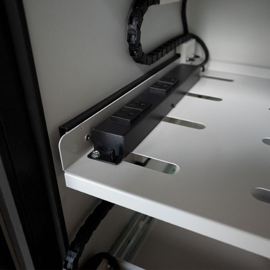 Safety Cabinets with Charging Outlets: 25 in x 23 in x 31 in, Auto, 1 Doors, Lockable, Gray