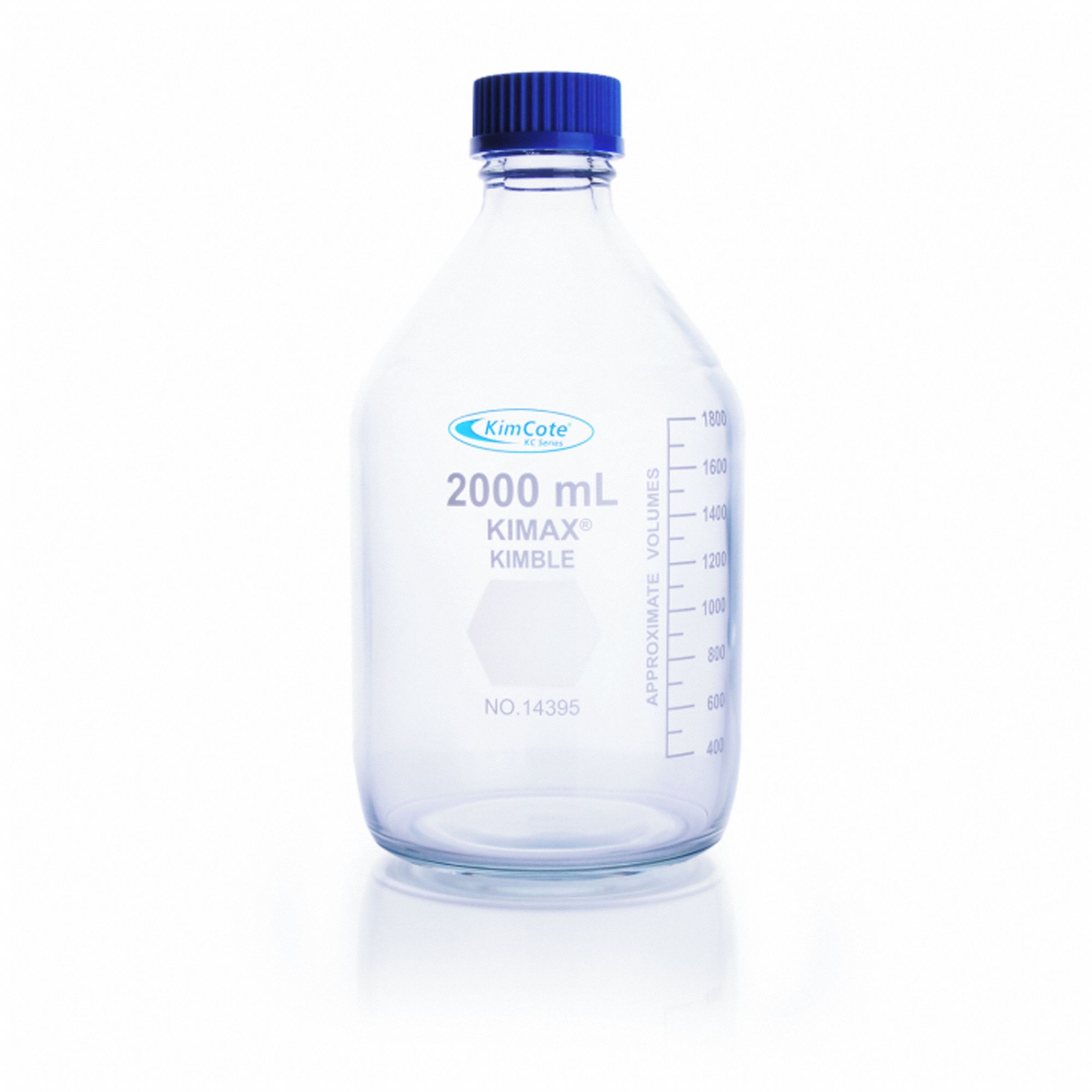 Media Bottle: Borosilicate Glass, 1 L Capacity - mL, 33.81 fl oz Capacity - oz, 101 mm Body Dia