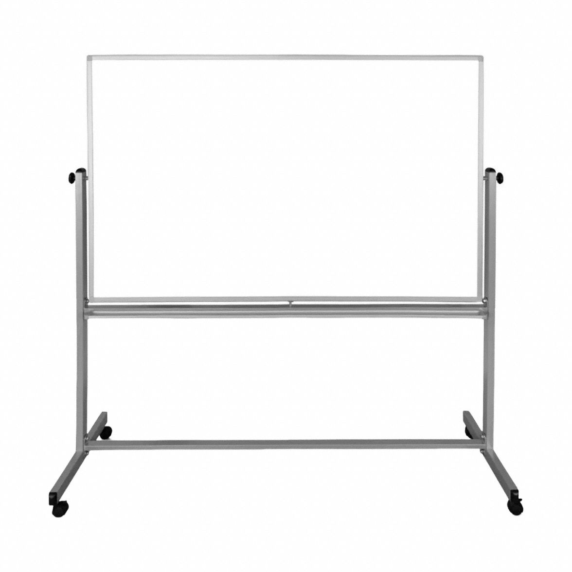 Dry Erase Board: 69 in Overall Ht, 63 in Overall Wd, Steel, Steel, Not Adj, White, Reversible