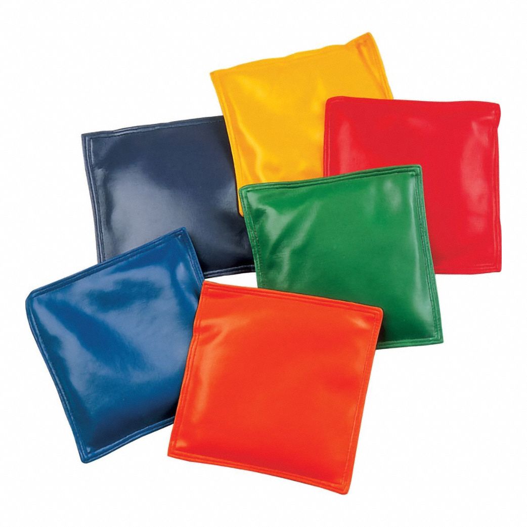 Bean Bag Set: 6 in Game Piece Lg, Blue/Green/Orange/Purple/Red/Yellow