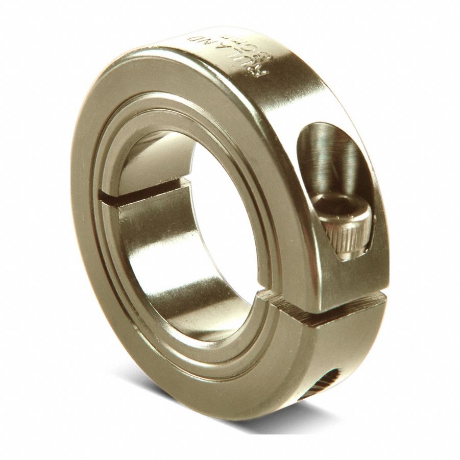 Shaft Collar: 1-Piece, Metric with Inch Bore, Round, Clamp On, 1 in Bore Dia