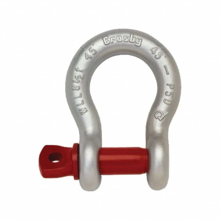 Anchor Shackle: Anchor Shackle, 1, 500 lb Working Load Limit, 7/8 in Compatible Sling Wd, Red