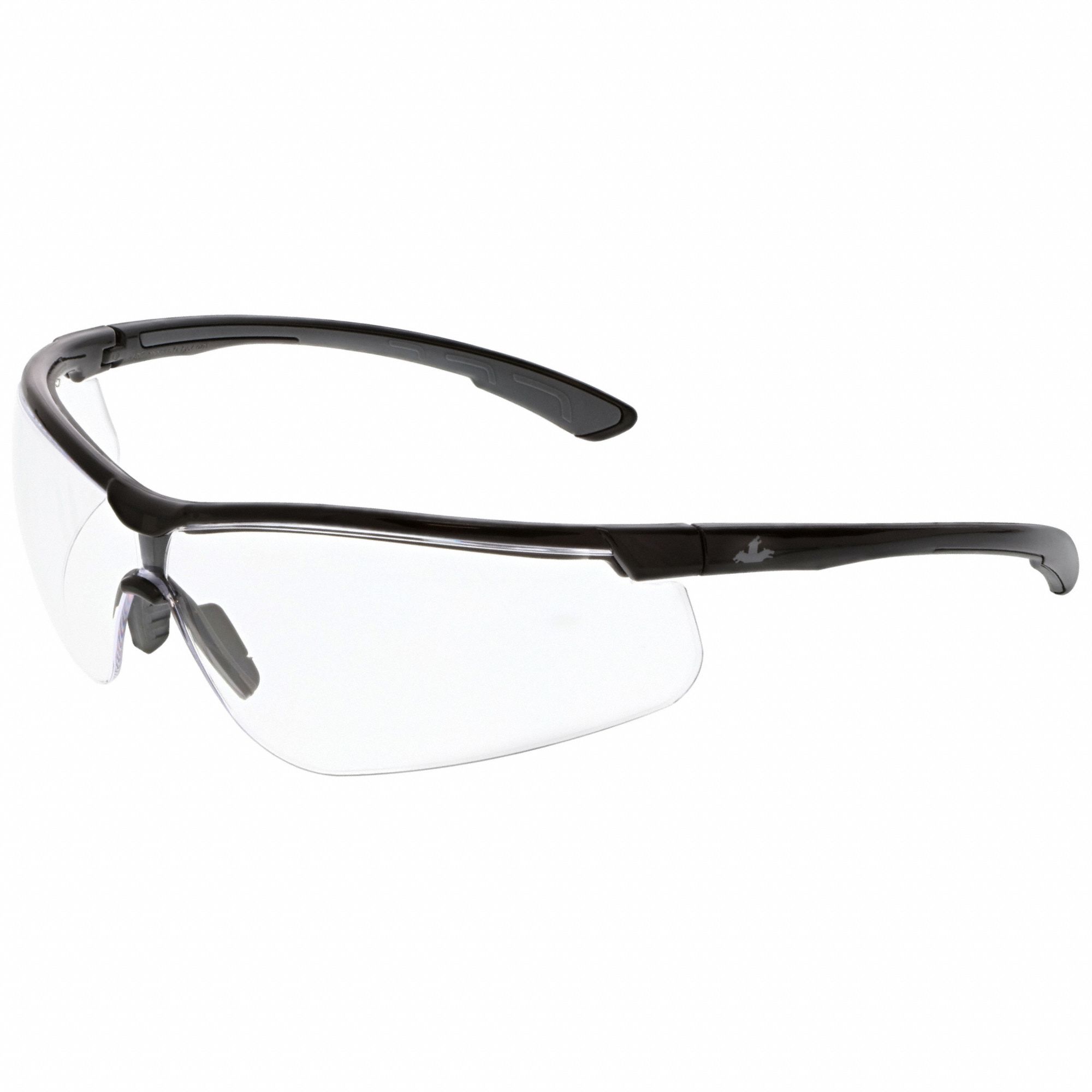 Safety Glasses: Clear Lens, Half-Frame, MAX6 Anti-Fog, Black Frame