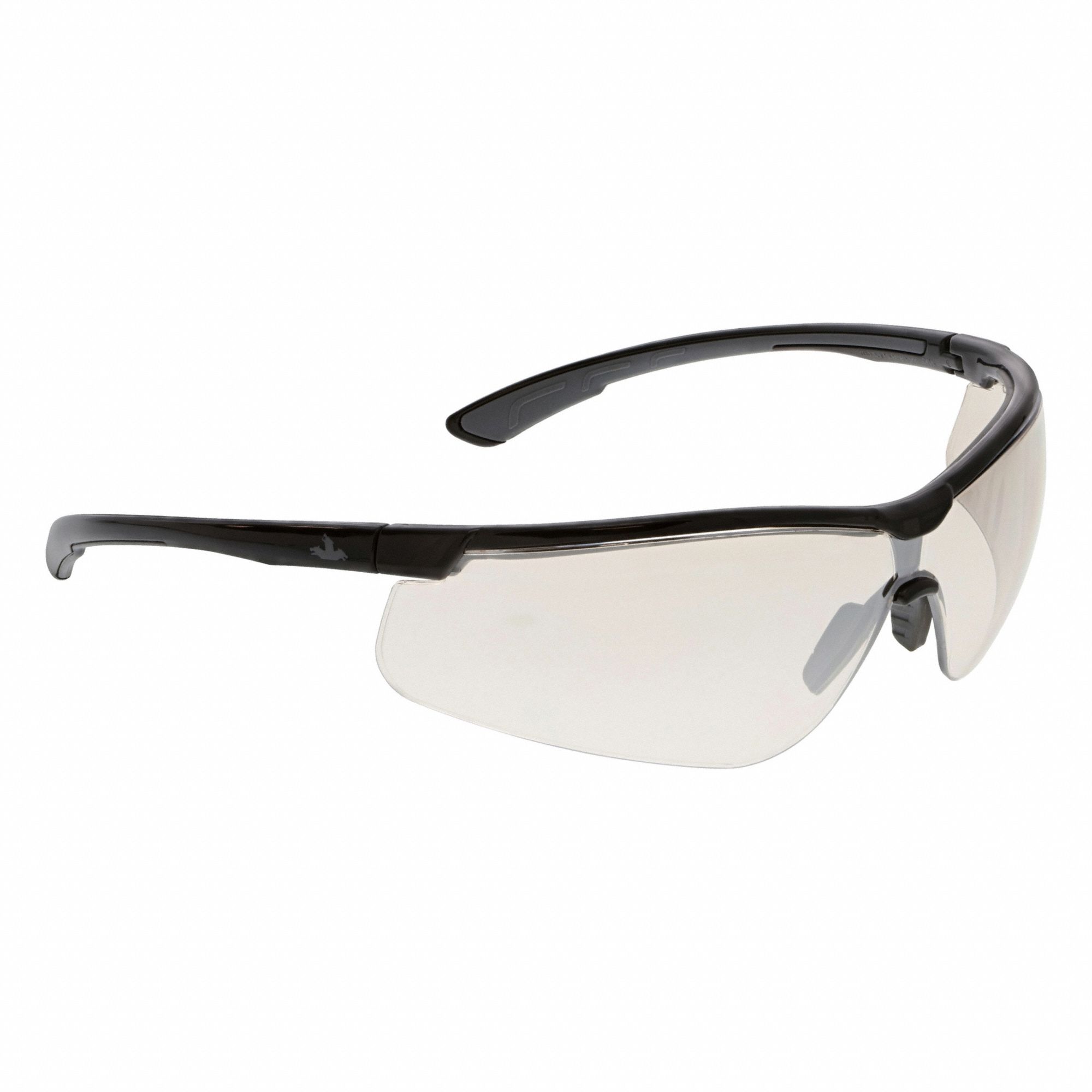 Safety Glasses: Clear Lens, Half-Frame, UV-AF Anti-Fog, Black Frame
