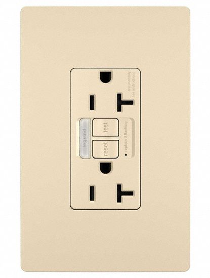 LEGRAND GFCI-USB: Duplex, 5-20, Ivory, GFCI, 125V AC, 20 A, 2 Pole / 3 Wire (MPN 2097NTLTRI)