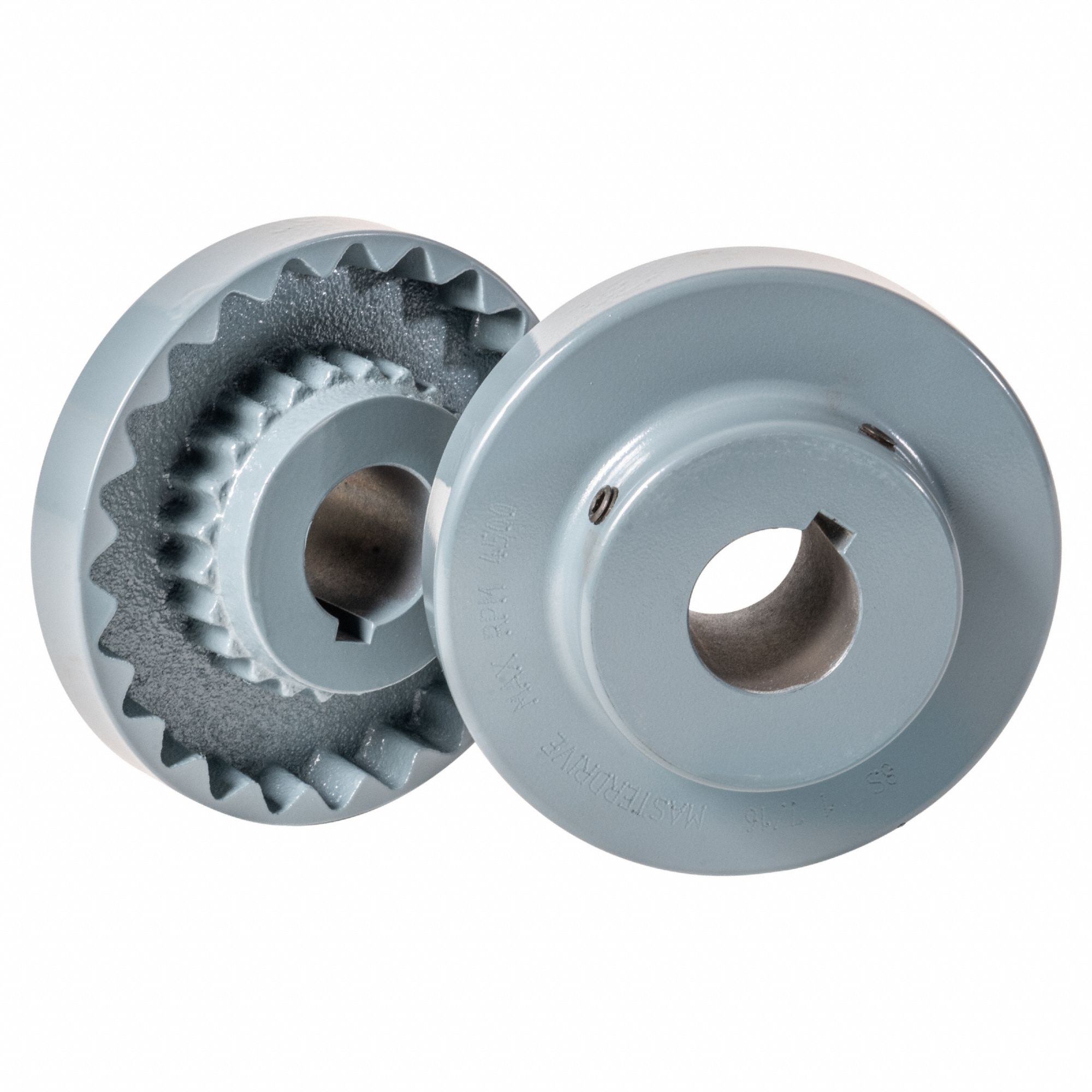 MASTERDRIVE Coupling Flange: 6 Coupling Size, 6,000 RPM Max Speed, 4 in Outside Dia, Cast Iron (MPN 6S-32MM). Key specifications — attr672411: Metric; attr672366: Round Keyed; attr85403: MASTERDRIVE.