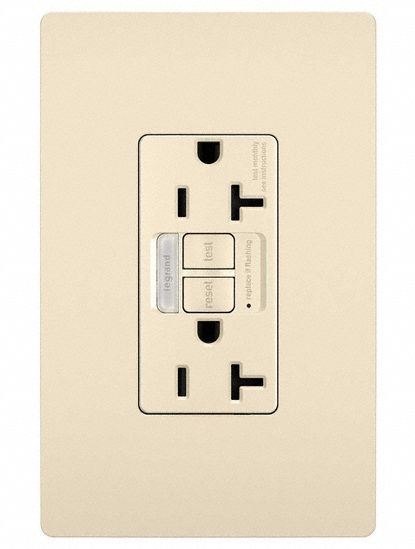 LEGRAND GFCI-USB: Duplex, 5-20, Light Almond, GFCI, 125V AC, 20 A, 2 Pole / 3 Wire (MPN 2097NTLTRLA)