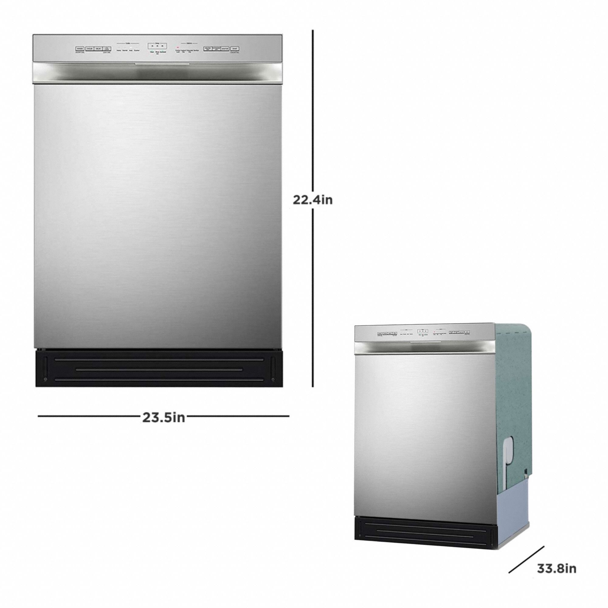Dishwasher: Stainless Steel, 4 Wash Cycles, Silver, Energy Star Certified, 52 dBA Sound Level