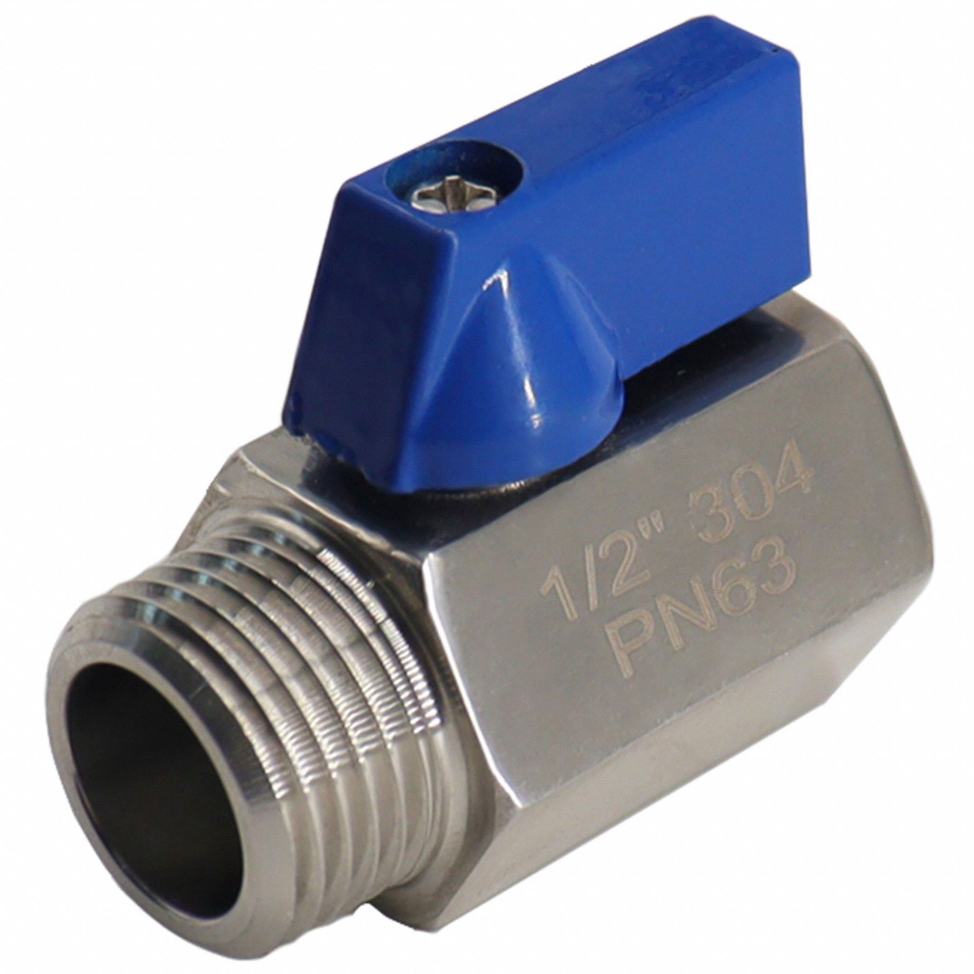 MANUAL TWO-WAY BALL VALVE: ½ IN, 316 STAINLESS STEEL, STRAIGHT VALVE BODY, RPTFE