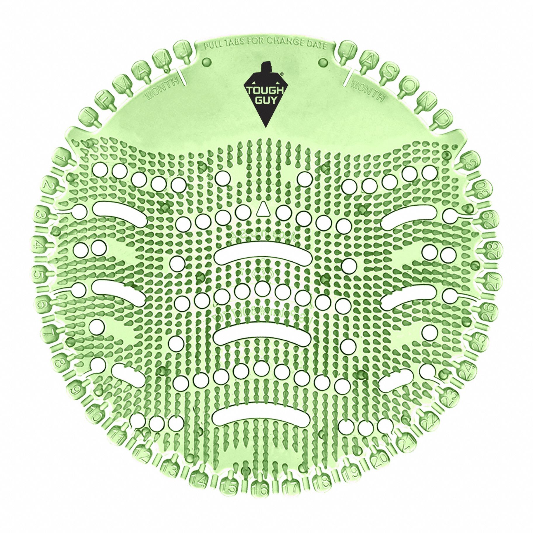 Urinal Screen: Non-Para, Round, 52 g Container Size, Green, Herbal Mint, Wave 1.5, 10 PK