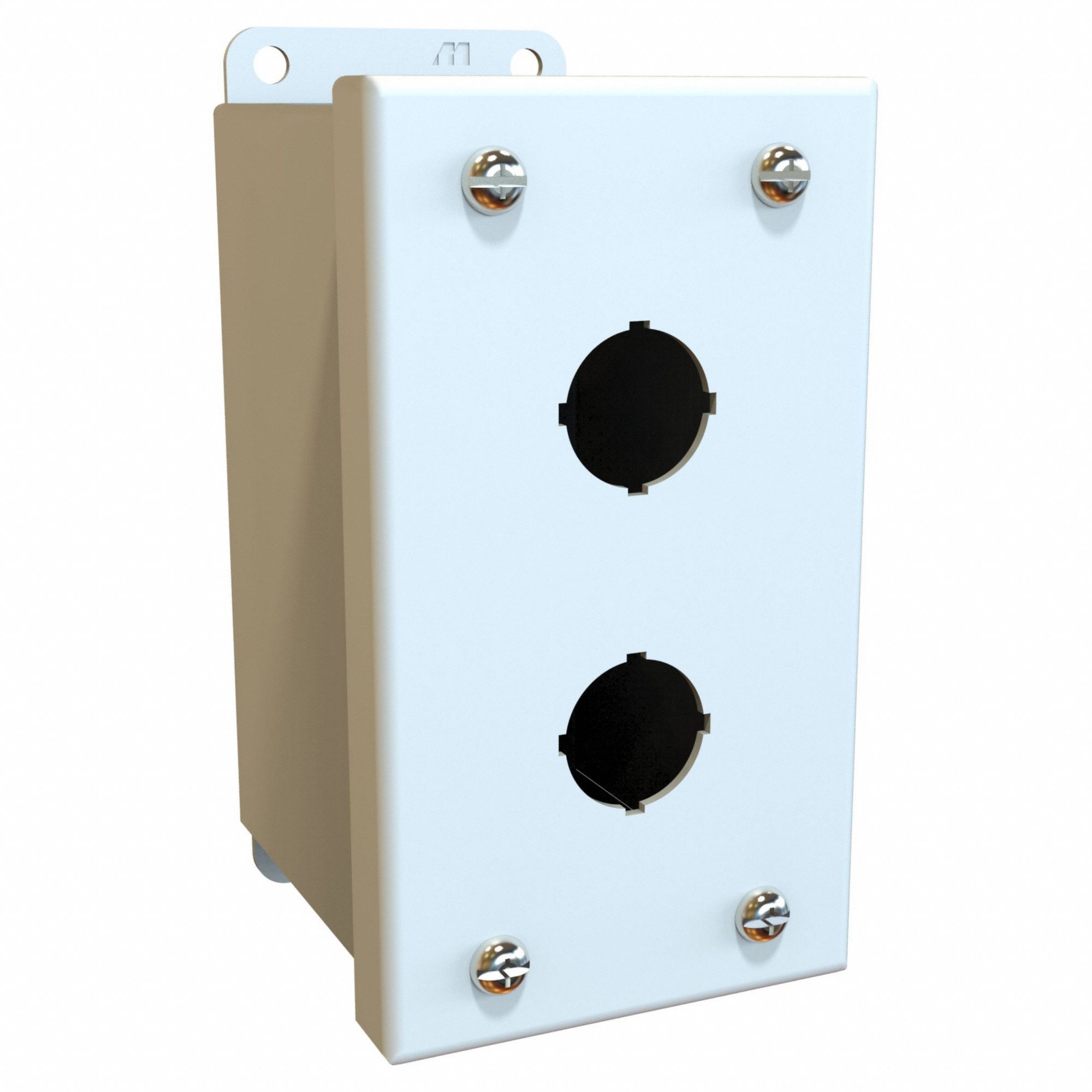 Push Button Enclosure: 22mm, 2 Holes, Carbon Steel, NEMA 12/13