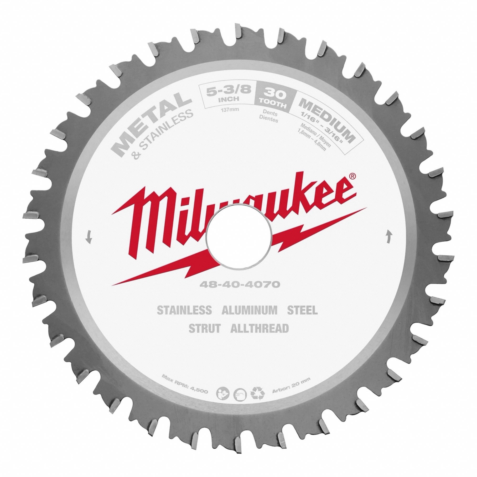 Circular Saw Blade: 8 in Blade Dia., 50 Teeth, 0.07 in Cut Wd, 5/8 in Arbor Size, Carbide