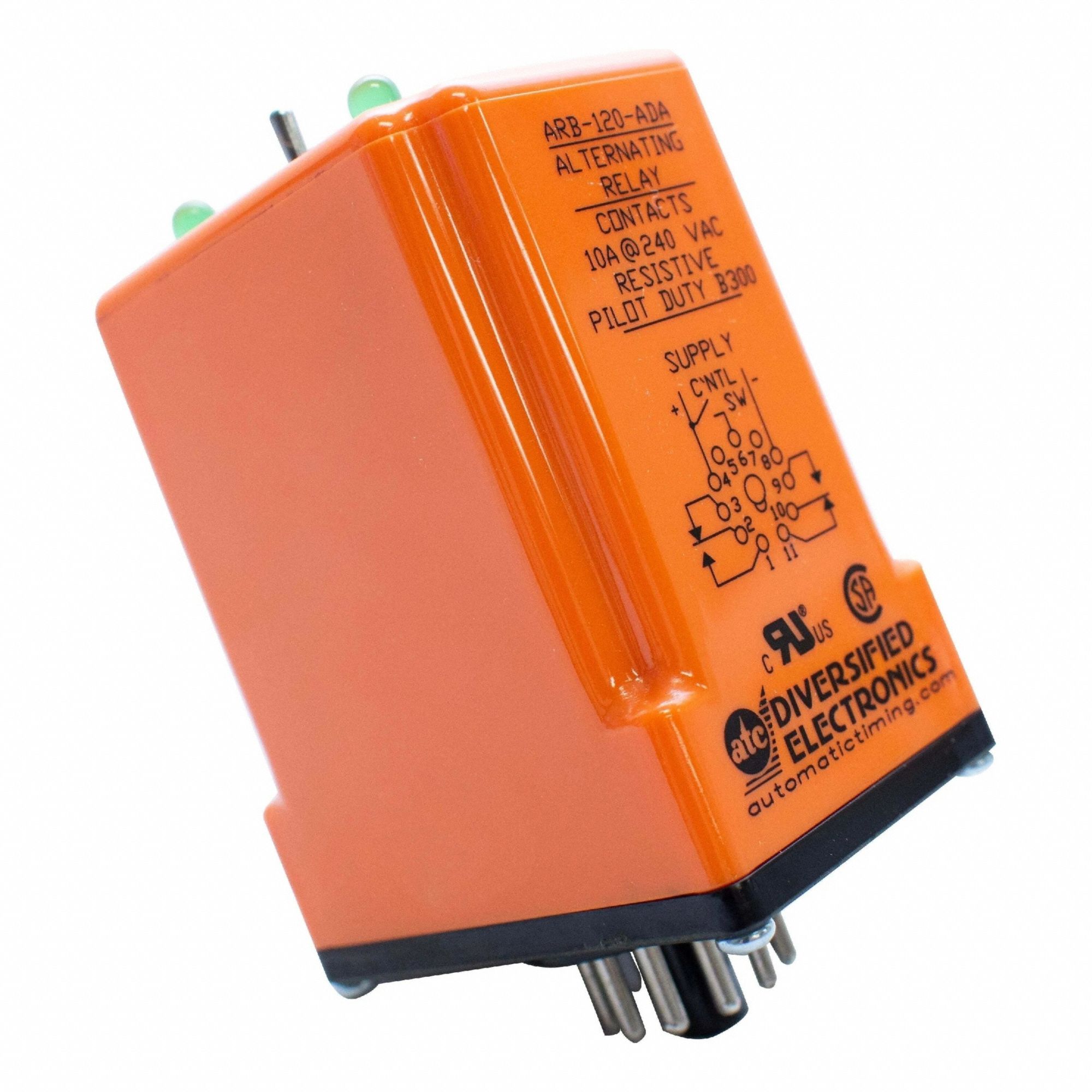 Alternating Relay: ARB Series, 120V AC, SPDT, Square, Panel Mounting