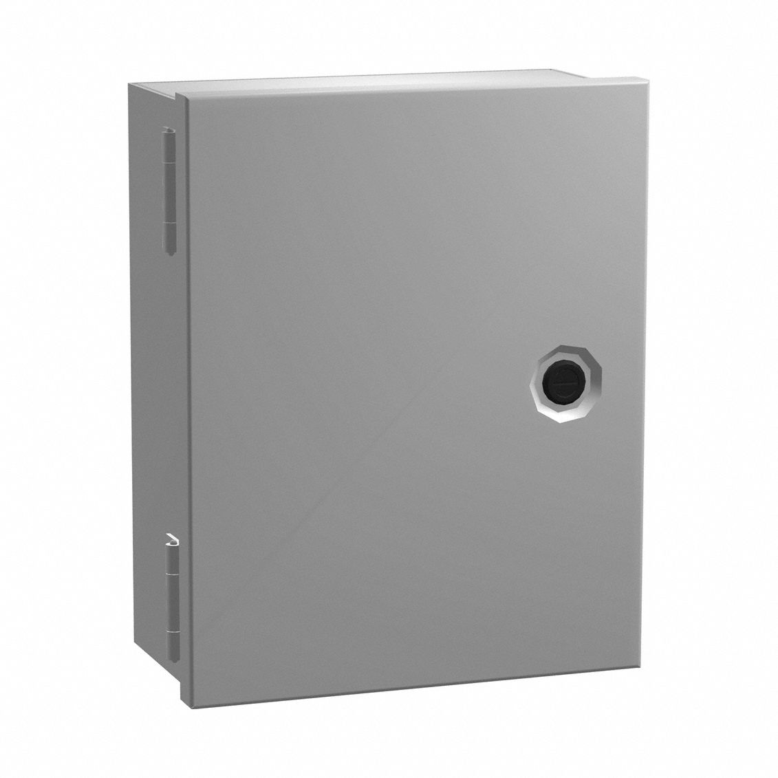 Enclosure: Steel, 10 in x 10 in x 4 in, NEMA 1, Solid Cover, Hinged, Painted