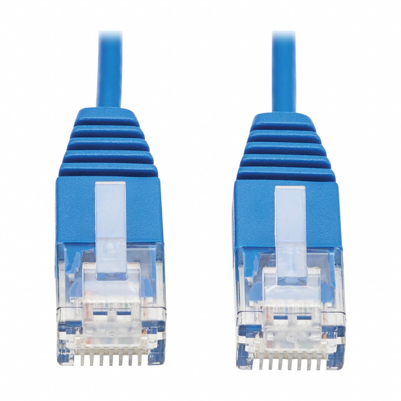 Ethernet Cable: Unshielded, Cat 6, 1 ft Overall Lg, PVC, Round, 32 AWG, Blue