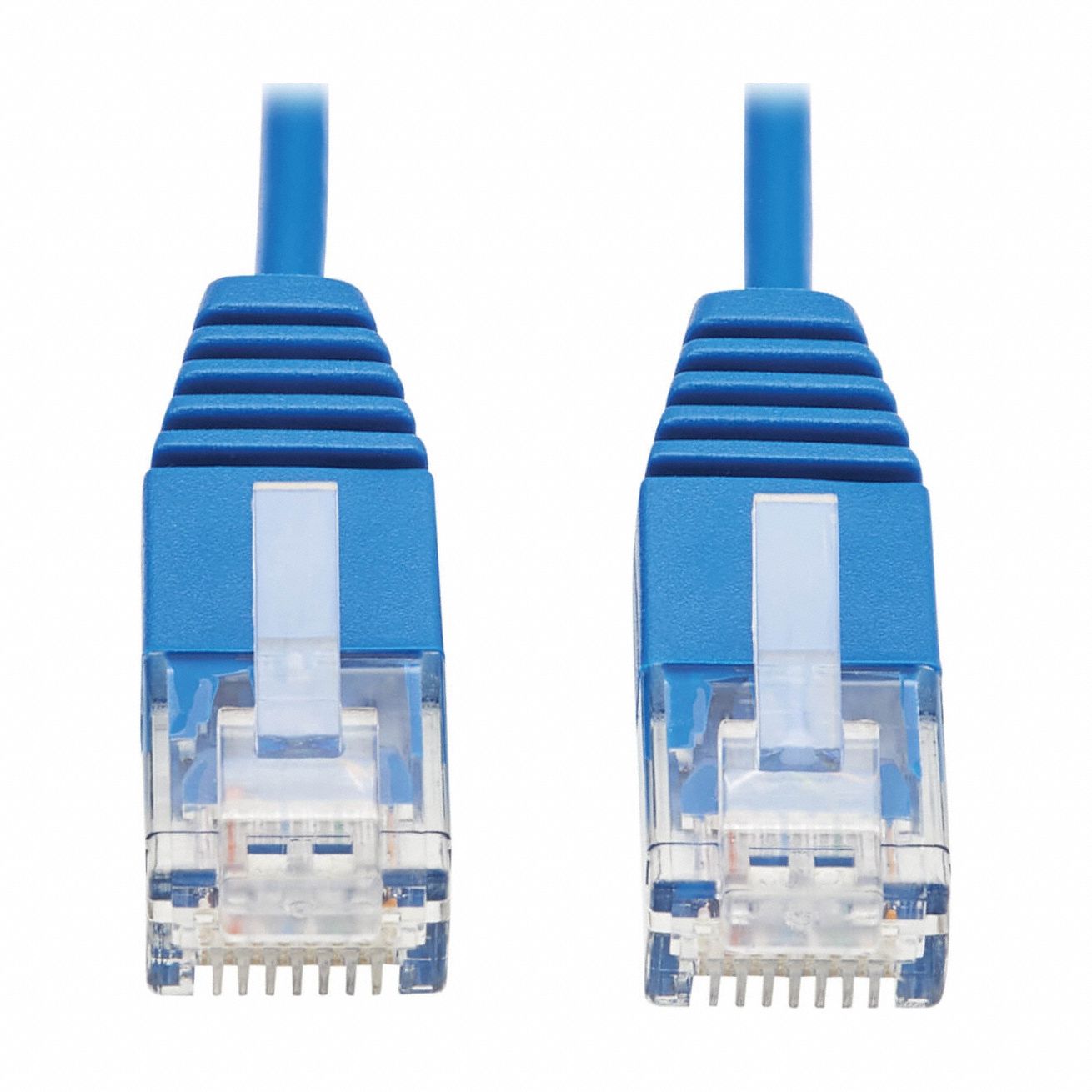 Ethernet Cable: Unshielded, Cat 6, 0.5 ft Overall Lg, PVC, Round, 32 AWG, Blue